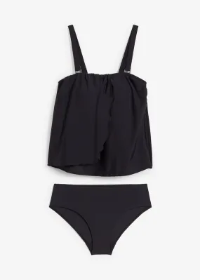 Tankini (2 piezas) de poliamida reciclada Negro